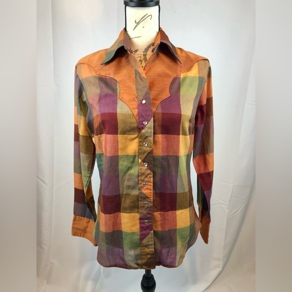 Women's Lady DJ Dickson-Jenkins Vintage Western Shirt Long sleeve Pearl Snaps